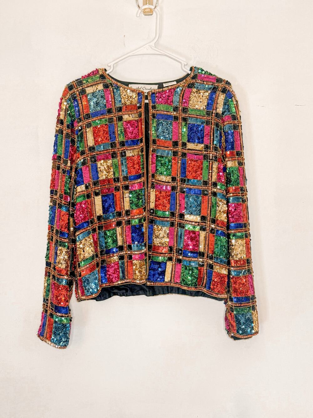 Crystal Creations Vintage Beaded Sequined Jacket Size Small